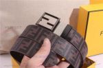 AAA Replica Fendi FF Logo Reversible Leather Belt For Men - Pewter Buckle